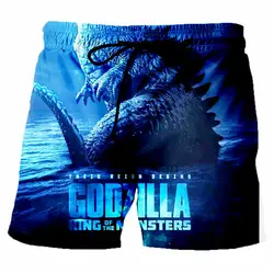 Новейшие 2019 Godzilla 3D мужские шорты с принтом пляжные шорты брендовые быстросохнущие шорты мужские свободные шорты куртка шорты мужские s