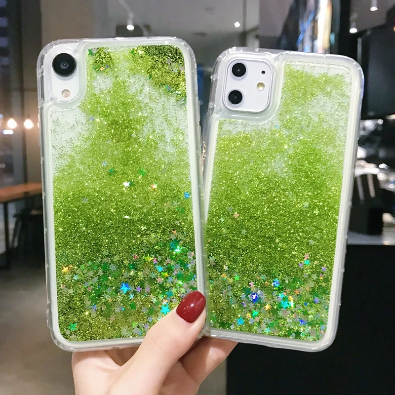 Чехол для Iphone 12 6s 7 8 Plus X XS XR 13 11 Pro Max прозрачный с зелеными звездами | Мобильные