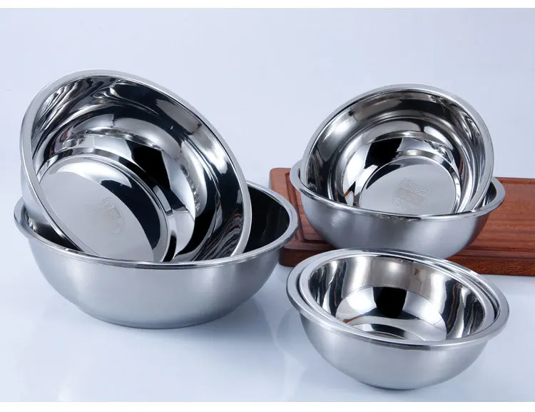 1pc 7size New Stainless Steel Easy To Wash Rice Bowl Breaking-Proof Bowl Anti-Rust Smooth Rolled Edge Safe Kids Children Bowl