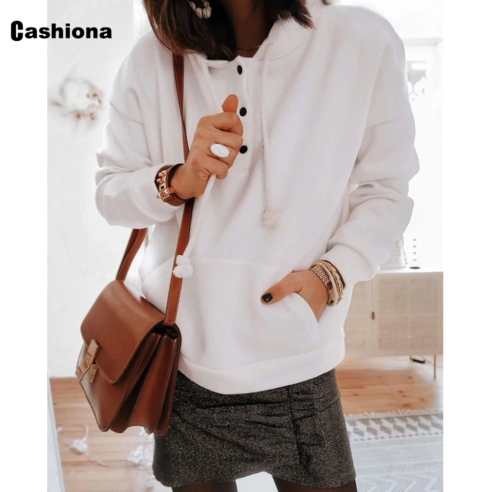 

2020 Single-Breasted Hoodies for Women Autumn New Fashion Tops Sweatshirts Lace-up Pockets Oversized 3xl Women streetwear hoodie