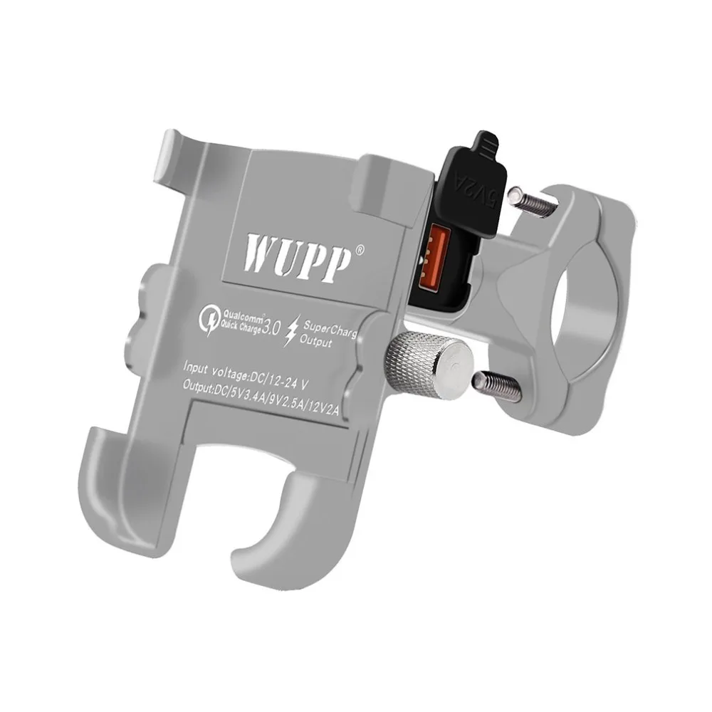 Motorcycle Mobile Phone Bracket Aluminum Alloy Waterproof Qc3.0 Fast Charge Multi-Function Car Phone Holder