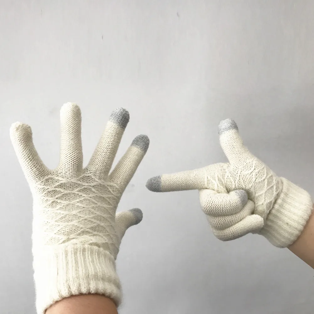 Женские Модные Винтажные теплые зимние Перчатки на полный палец, однотонные повседневные Перчатки, ручная работа, варежки для женщин