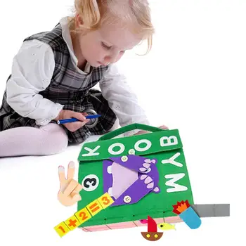 

Baby DIY Cloth Book Early Education Montessori Non-woven Cloth Puzzle Book for 1-3 Year Old Children Enlightenment Training Book