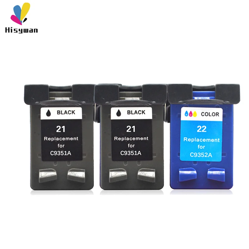 Hisywan Замена для hp 21 22 чернильный картридж для hp 21 hp 22 F2180 F2200 F2280 F4180 F300 F380 380 D2300 принтеры C9351A C9352A - Цвет: 2BK 1C