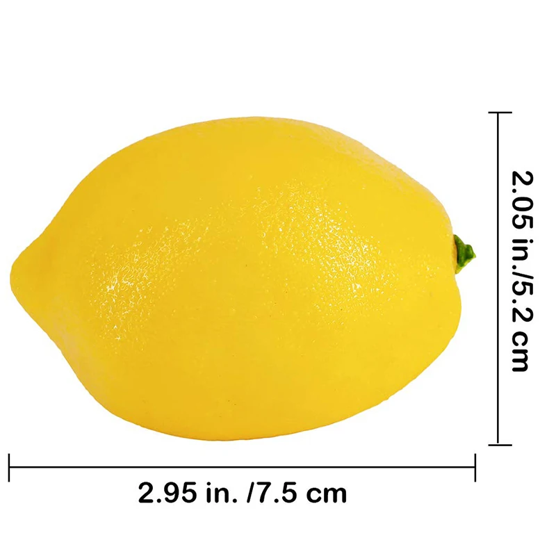 20 шт Искусственные лимоны искусственные лимоны фрукты в желтом цвете 3 дюйма длинна X 2 дюйма Ширина