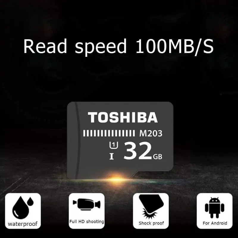 Toshiba M203 Автомобильный видеорегистратор C10 Micro SD карта IPX7 4K FHD видео TF карта памяти