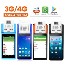 Android Handheld Pos Pda Wifi 3G Terminal Draadloze Ontvangst Printer 58Mm Ondersteuning Wifi Nfc Scanner 1D Pda Alle in Een