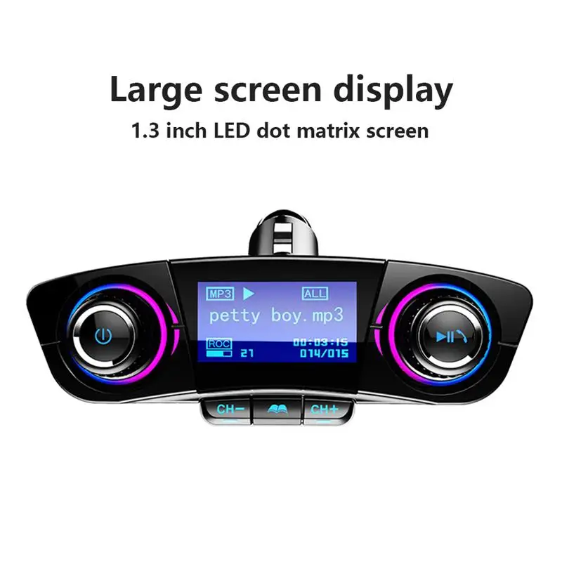 Bluetooth 4,0+ EDR fm-передатчик Aux модулятор Bluetooth Handsfree автомобильный аудио mp3-плеер Смарт зарядка двойной USB Автомобильное зарядное устройство