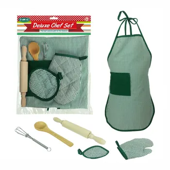 

6/13pcs DIY Cooking Baking Kit Nontoxic Portable Chef Hat Apron Mitt Rolling Pin Amusing Pretend Cooking Toy for Kid Gift Toy