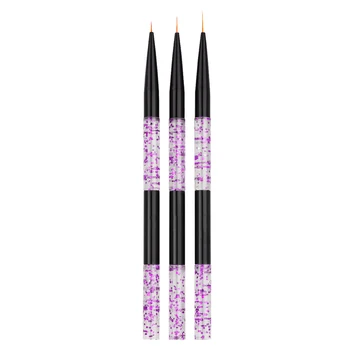 

3pcs/set Tips Tools DIY UV Gel Professional Acrylic Manicure Durable Liner Nail Art Pen Painting Drawing Brushes Portable