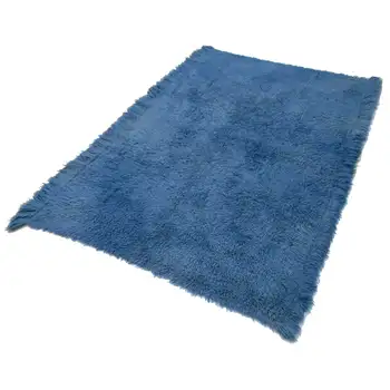 

140x227 Cm Blue Handmade Vintage Tulu Rug-5x7 Ft