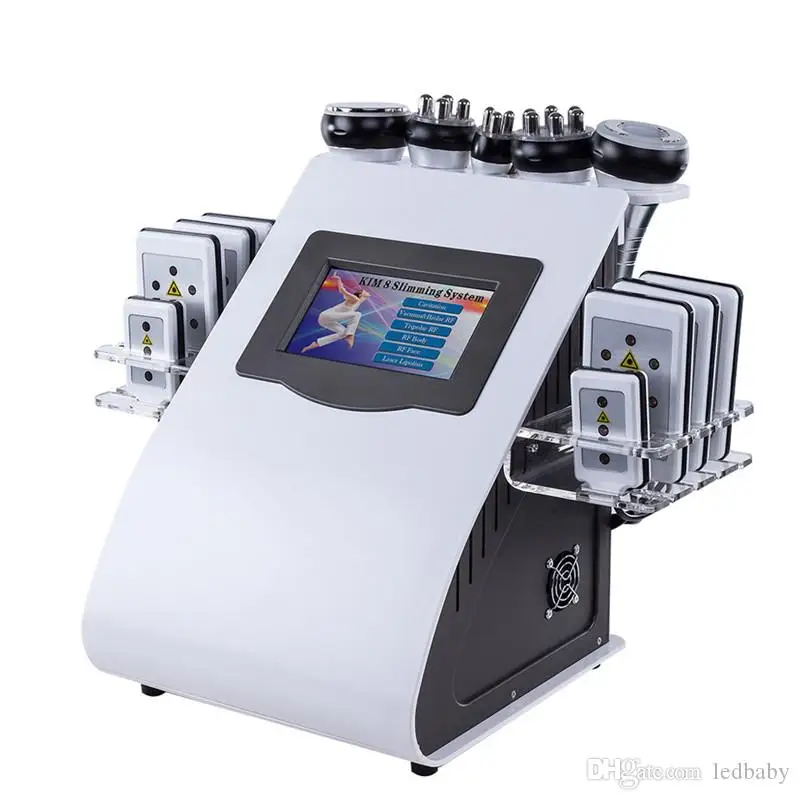 Stock in US New Promotion 6 In 1 Ultrasonic Cavitation Vacuum Radio Frequency Lipo Laser Slimming Machine for Spa | Красота и