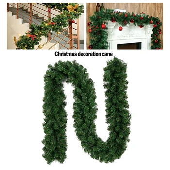 

1PC 2.7m Pine Christmas Garland Decorative Green Christmas Garland Artificial Xmas Tree Rattan Banner Decoration