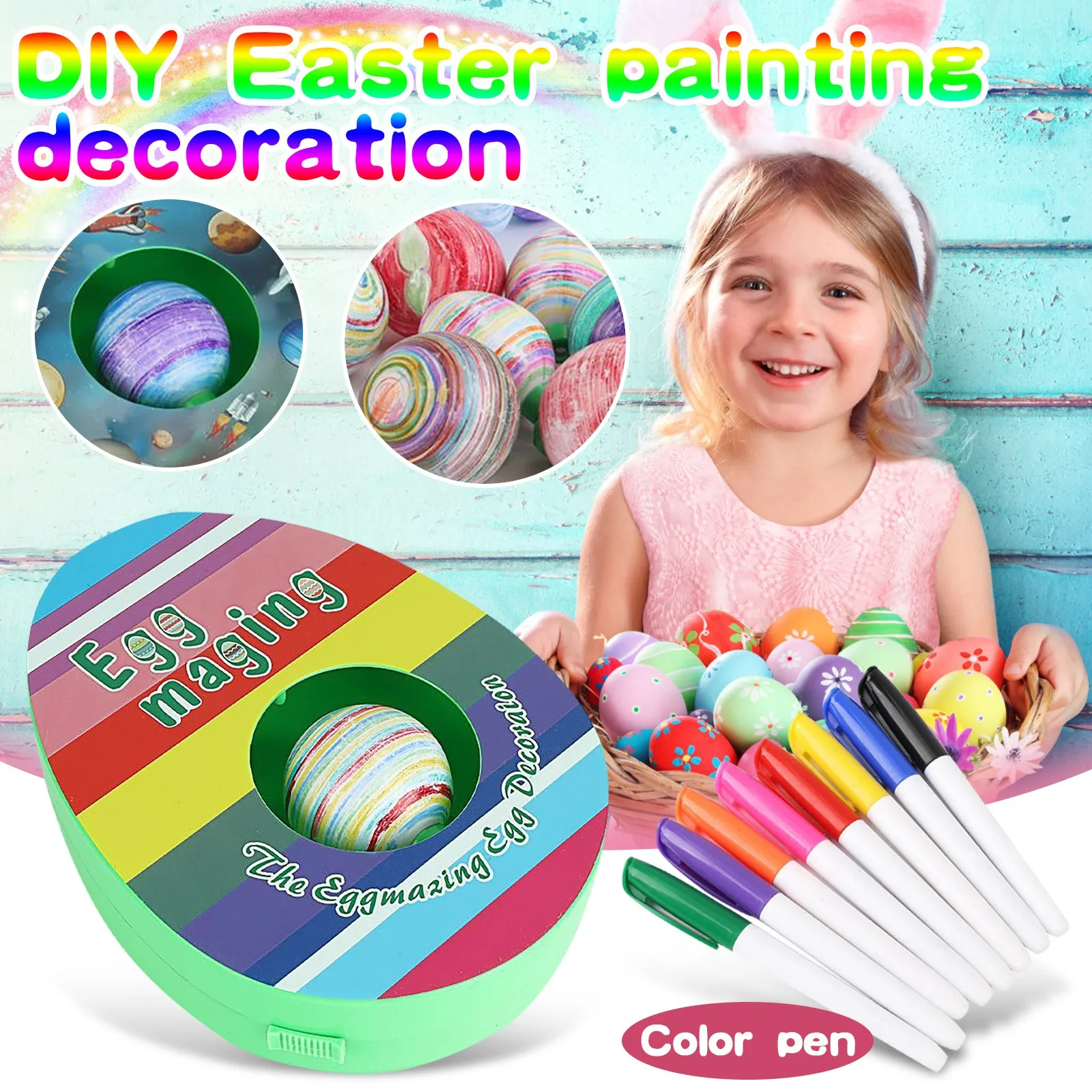 Easter Egg Painting Machine DIY Toys Kit Plastic Decor Toddler Coloring Art for Home Holiday Ornaments | Игрушки и хобби