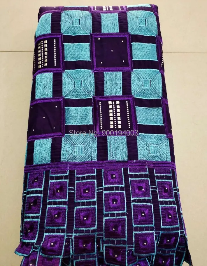 

Purple lace fabric 2020 high quality lace nigerian lace fabric for women dress african cotton lace with stones 5yards per piece