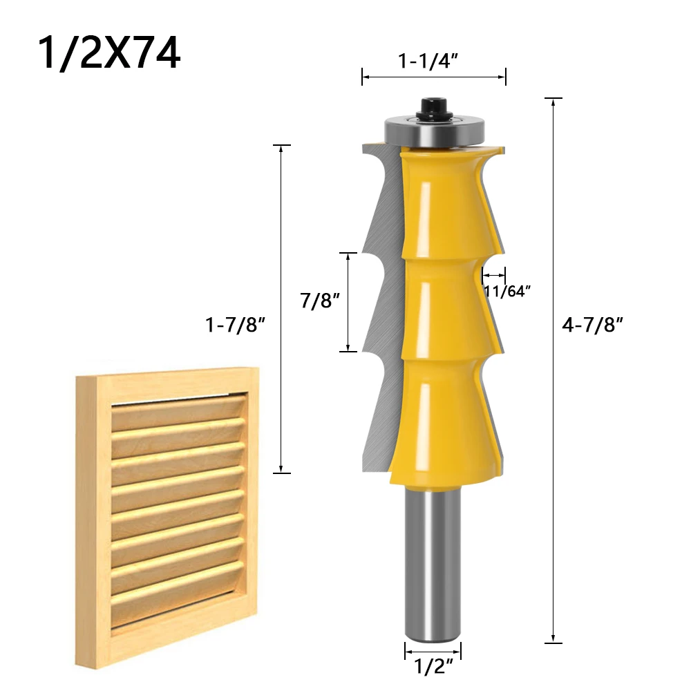 1pc Louver Shutter Style Router Bit - 1/2