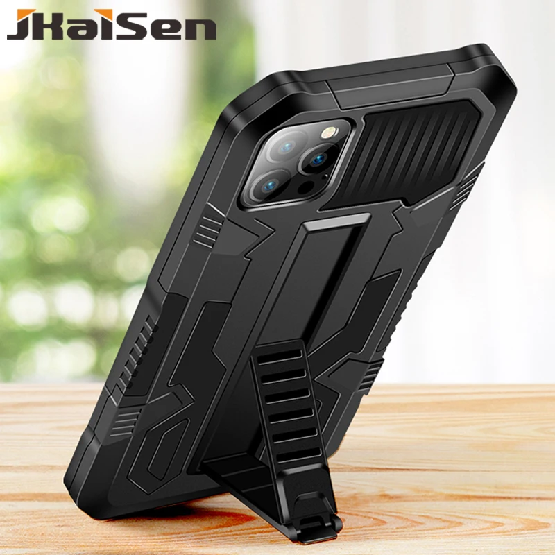 Shockproof Phone Case For iPhone 6 7 8 Plus X XR XS MAX SE 2020 Anti-Fall Kickstand Protective Cover For iPhone 11 12 Pro Max