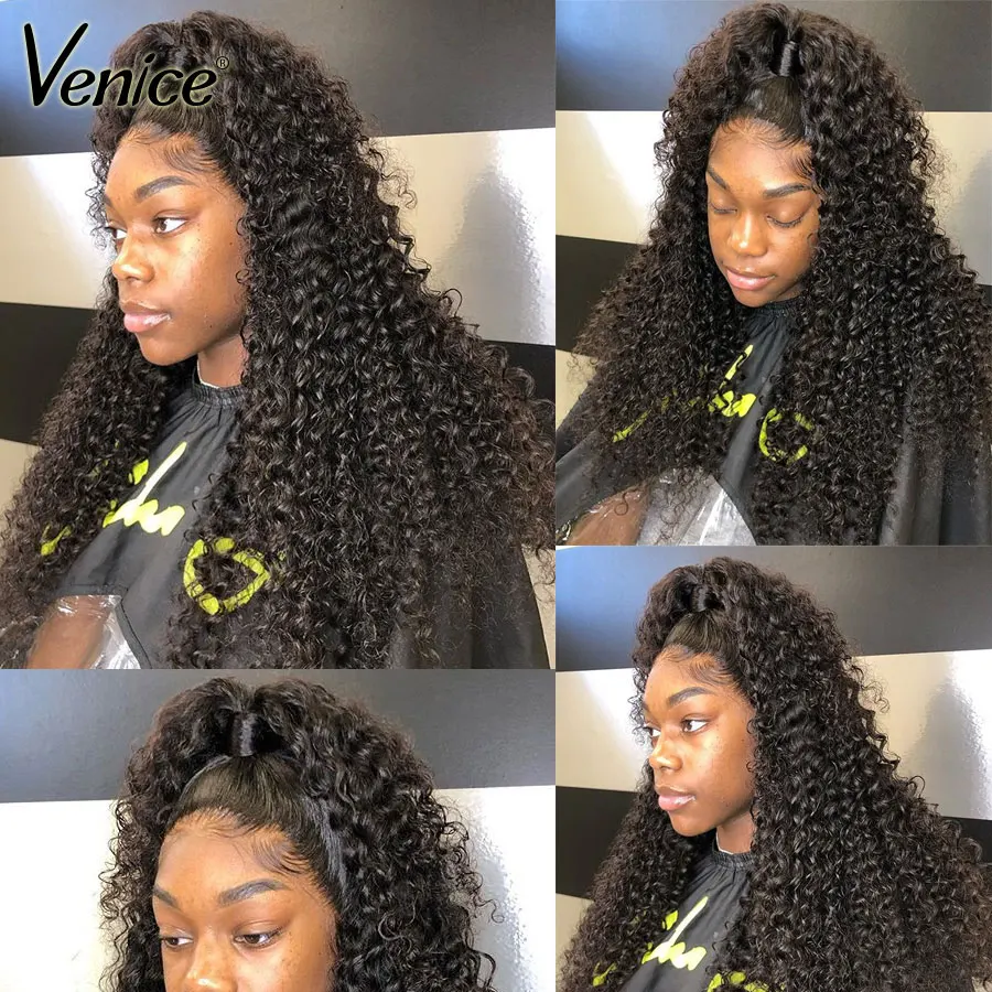 Накладные волосы на 360 градусов шнурках для черных женщин курчавые волнистые