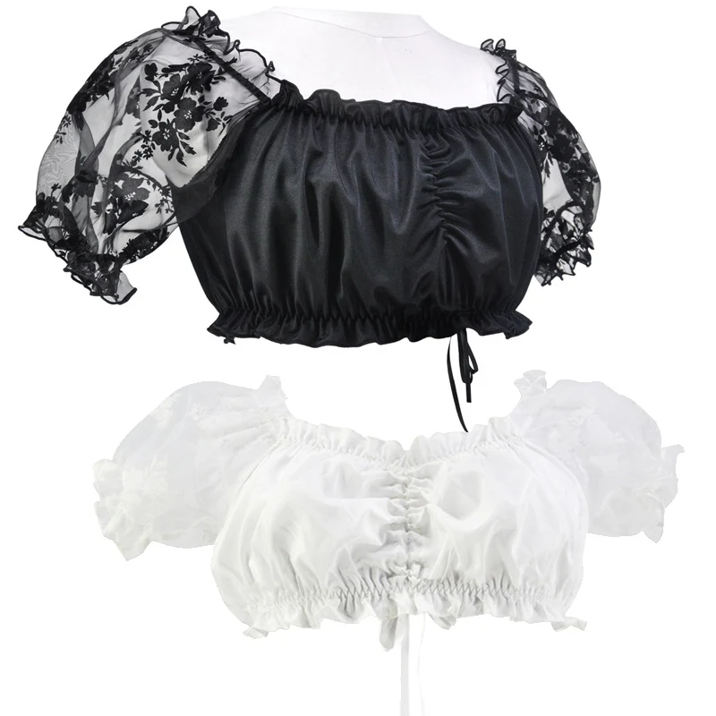 

Plus Size Medieval Dirndl Oktoberfest Costume Germany Bavarian Lacy Underwear Blouse Cosplay Tavern Carnival Fancy Party