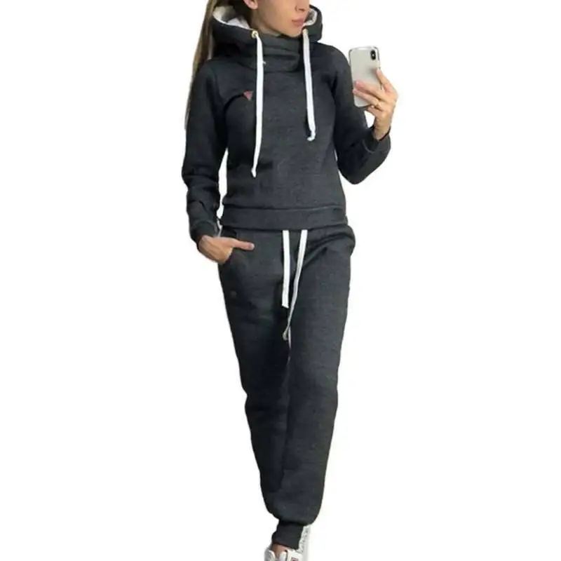 XNC112BK Raisevern New Women's Autumn And Winter Explosion Models New Fleece Fashion Casual Sports Suit Sweater Plus Size S-3XL - Цвет: XNC112BK