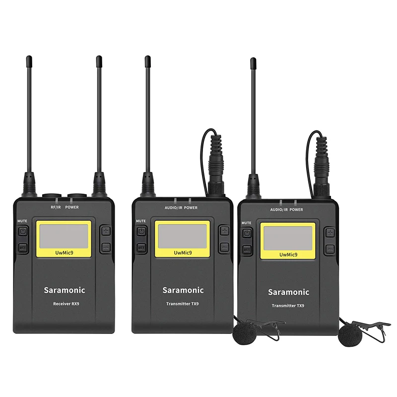 U9 kit2 Saramonic UwMic9 96-канальный UHF Беспроводной двойной петличный микрофон Системы, 2X передатчик и Портативный приемник для Камера - Цвет: U9 kit2