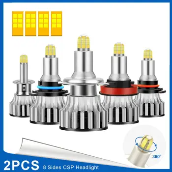 

2x 9006 HB4 H1 H7 H11 Led Canbus HB3 9005 Led Headlights Mini 16000LM Car Fog Light Bulbs 8 sides CSP chips No Radio Noise 12V