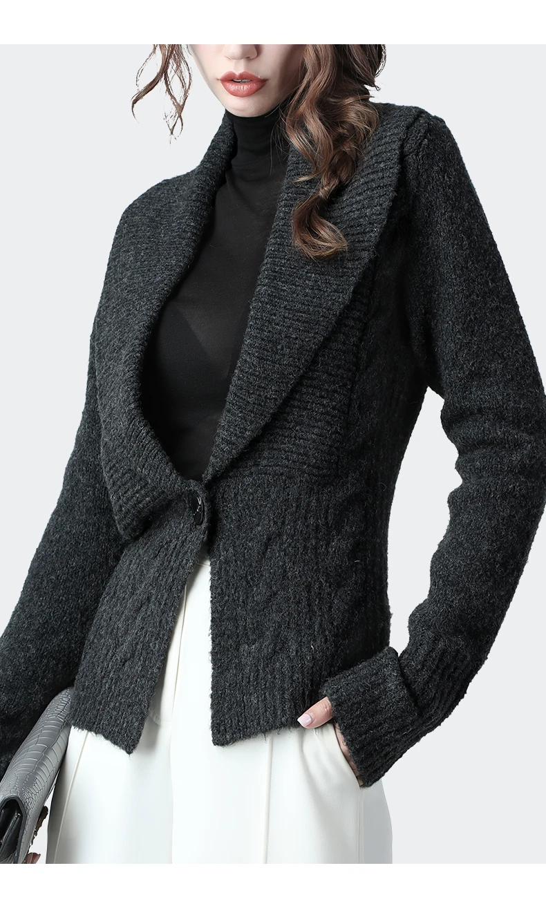 Свитер пальто модный, застегивающийся на одну пуговицу кардиган свитера для женщин теплый зимний топ утолщенные трикотажные куртки повседневная одежда для всех