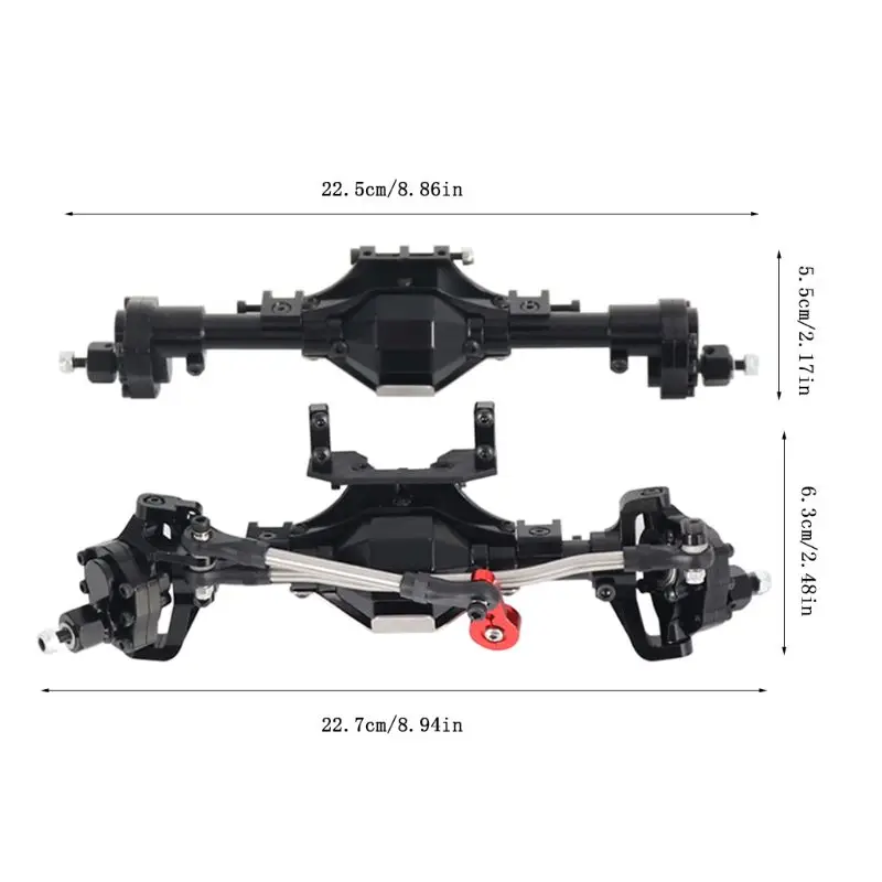 Металлический передний задний портальный мост для 1/10 RC Гусеничный Axial-SCX10 90046 90047