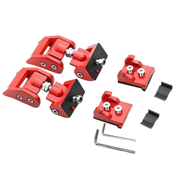 

Set Of Red Aluminum Hood Lock Latch Catch Set Fit for Jeep Wrangler JK JKU 07-17
