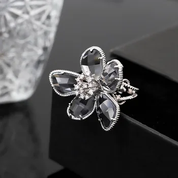 

BB-4 Original design European and American personality exaggeration flower ring temperament fashion opening ring women