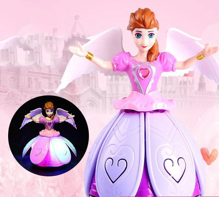 Electric Flash Music Hyun Dance Rotating Toy Dancing Princess Electric Universal Lighting Music Toy - Цвет: Dancing princess