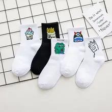 5 пар носков в стиле Харадзюку для женщин и девочек, носки в стиле хип-хоп, хлопковые осенне-зимние носки унисекс с героями мультфильмов, Новинка