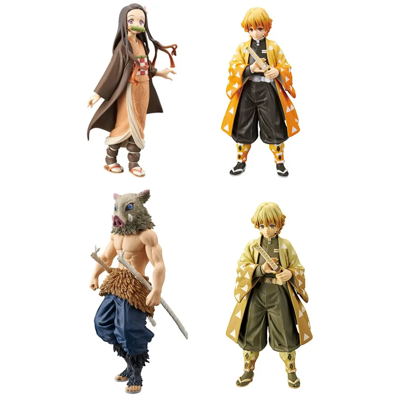 Японское аниме убийца демона Kimetsu no Yaiba Zenitsu Nezuko Inosuke ПВХ фигурка модель воина Фигурки игрушки подарки