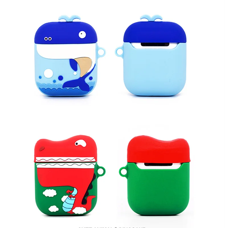 Крутая мода динозавр чехол Funda для Airpods 3D Аниме красивый силикон наушники чехол для Airpods 2 Чехол Para наушники аксессуары коробка