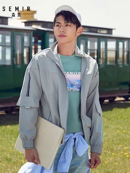 

SEMIR Loose jacket men 2020 autumn new Korean handsome contrast color clothes casual sports jacket for man outwear