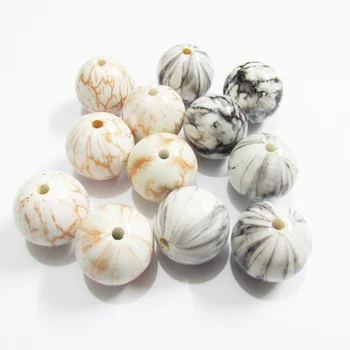 

Wholesale New Design 20mm 100pcs/lot Chunky Acrylic Imitate Stone/ Printed Beads