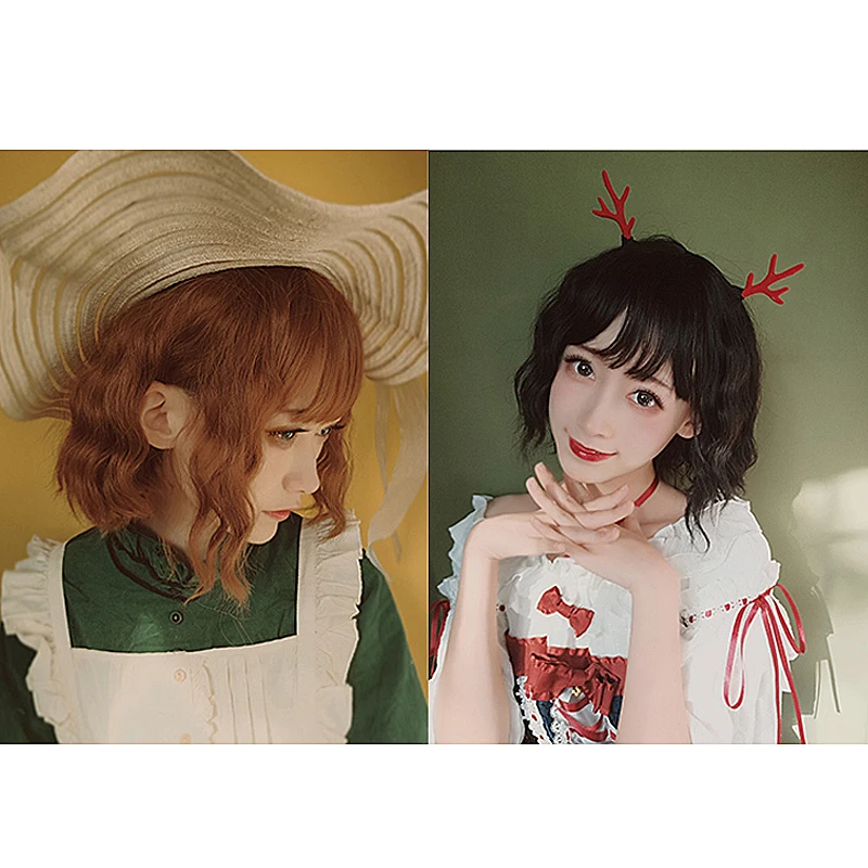 Волосы "Лолита" аксессуары волна парик Harajuku японский каваи Хэллоуин королева косплей костюм лолита женщина Китайский аниме-волосы парик
