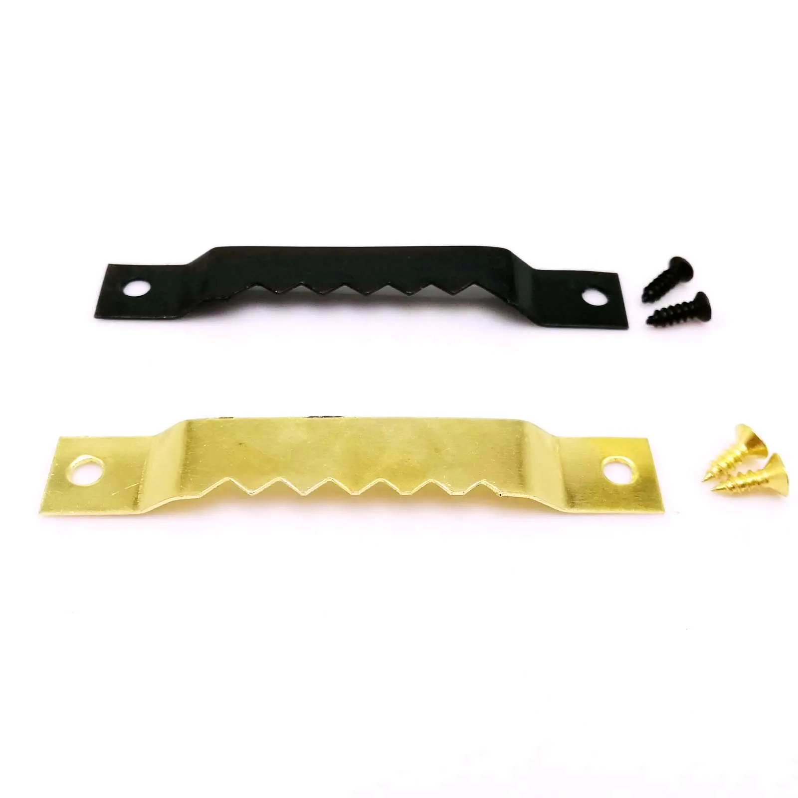 Golden Black 10x67mm With Screws Sawtooth Oil Painting Mirror Picture Photo Frame Hanging Saw Tooth Hooks Hanger 25pcs picture frame hangers