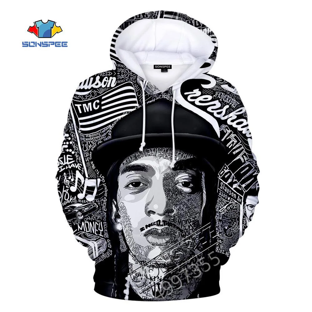 SONSPEE Nipsey Hussle Rapper Harajuku/свитер с 3D принтом для маленьких мальчиков и девочек-подростков детский пуловер в стиле хип-хоп с длинными рукавами Толстовка с капюшоном