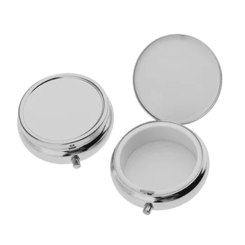 

2pcs Pill Box for Travel Pocket or Purse, Jewelry Earrings Storage Case