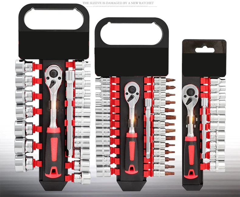 

1/4 3/8 1/2 inch Hex socket 72 tooth release reversible wrench socket set Hex socket Ratchet WrenchSpanner car Repair Tool