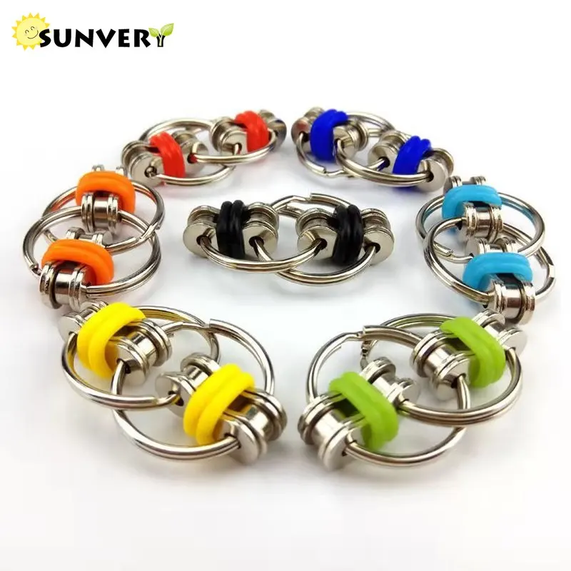 Chain Fidget Toy Hand Spinner Key Ring Sensory Toys Stress Relieve Clear Gift 