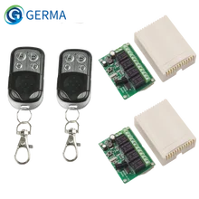 Germa 433Mhz Afstandsbedieningen Dc 12V 24V 10A Wireless Remote Switch 4CH Relais Module Ontvanger En 4 chanel EV1527 Rf Zender