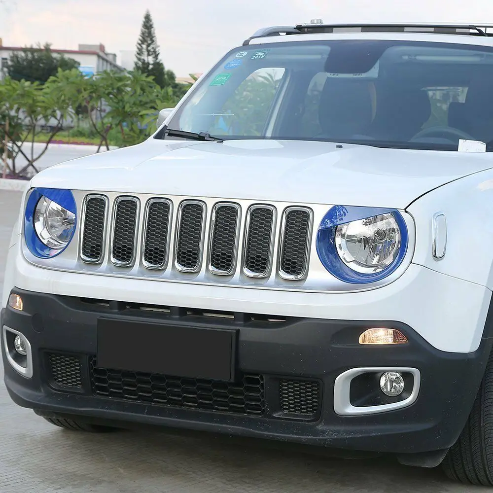 Синяя Передняя световая рамка Angry Bird стиль покрытие ободок для фар Jeep Renegade