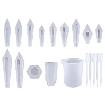 

Crystal Epoxy Resin Mold Pendulum Casting Silicone Mould Jewelry Making Tools R2LE