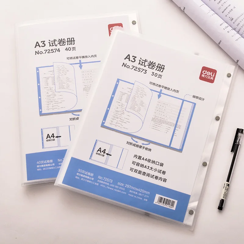 

A3 Size Portable School Test Paper Holder for 30 Sheets Office Documents Organizer Storage Folder Bag 2021 EO