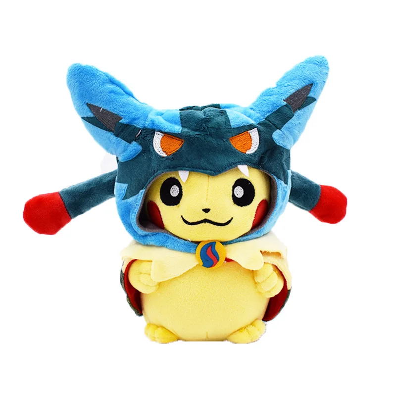 Горячие игрушки 20-24 см 7,9-9,4 ''Пикачу Косплей тиранитар Hydreigon Charizard Snorlax Ampharos Garchomp Мягкие плюшевые игрушки плюш - Цвет: 22cm Lucario