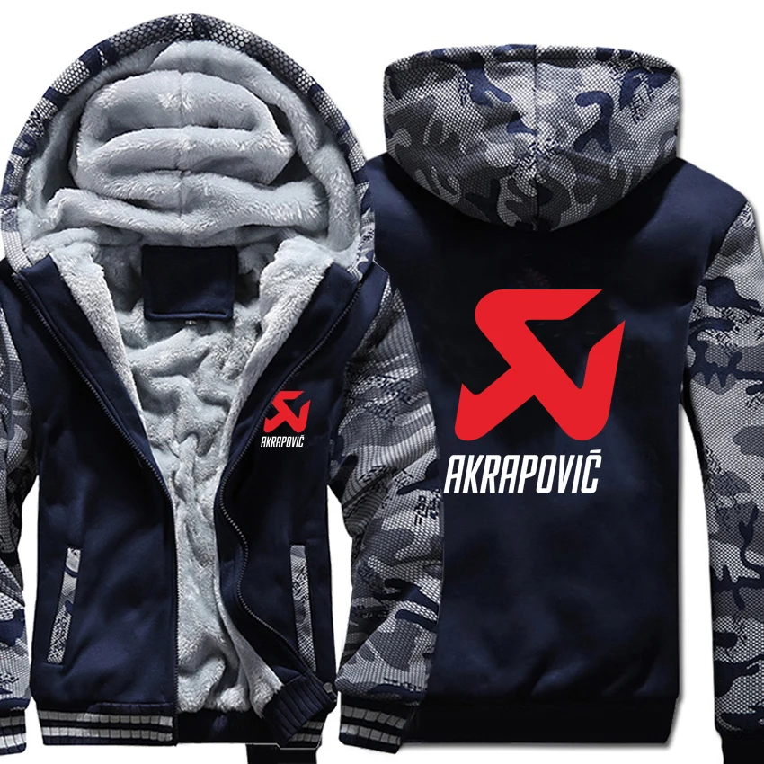 Akrapovic толстовки Зимний камуфляжный чехол куртка мужская шерстяная подкладка флис Akrapovic мужская Толстовка