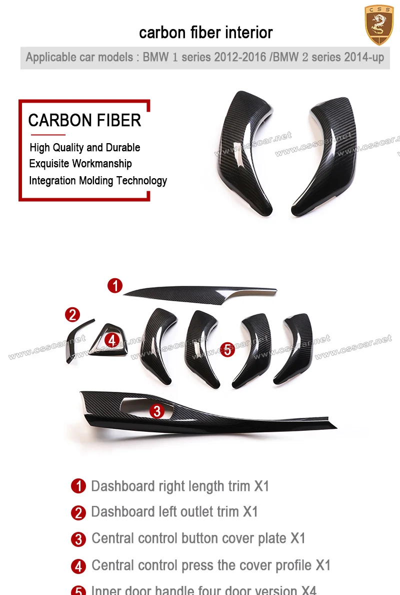 Настоящая карбоновая внутренняя отделка приборной панели комплект подходит для купе и дверь седана Отделка приборной панели для BMW 1 серия 2 серия F20 F21 F22 F23 14-up