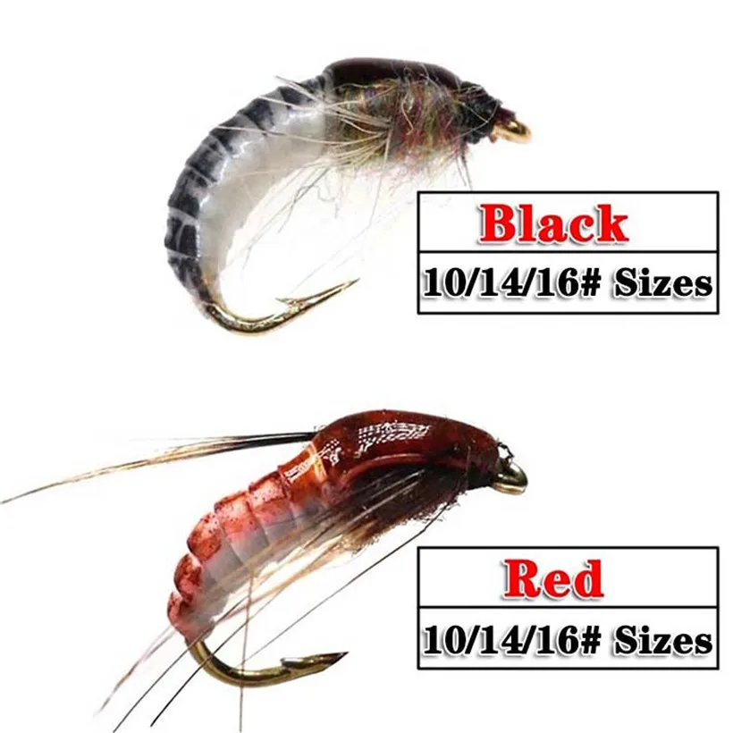 1 3pcs Fishing Flies 10 16 Realistic Nymph Scud Fly For Trout Fishing Artificial Insect Bait Lure Fishing Lures Aliexpress